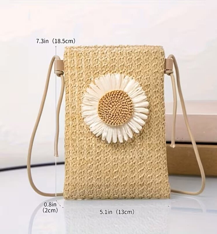 Woven Flower Crossbody