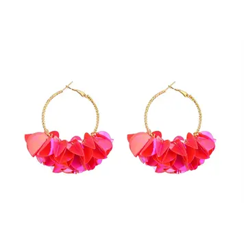 Nima Accessories Pink Sequin Dangling Earrings