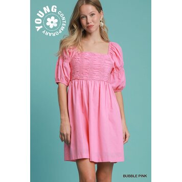 Umgee Smocked Half Sleeve Dress