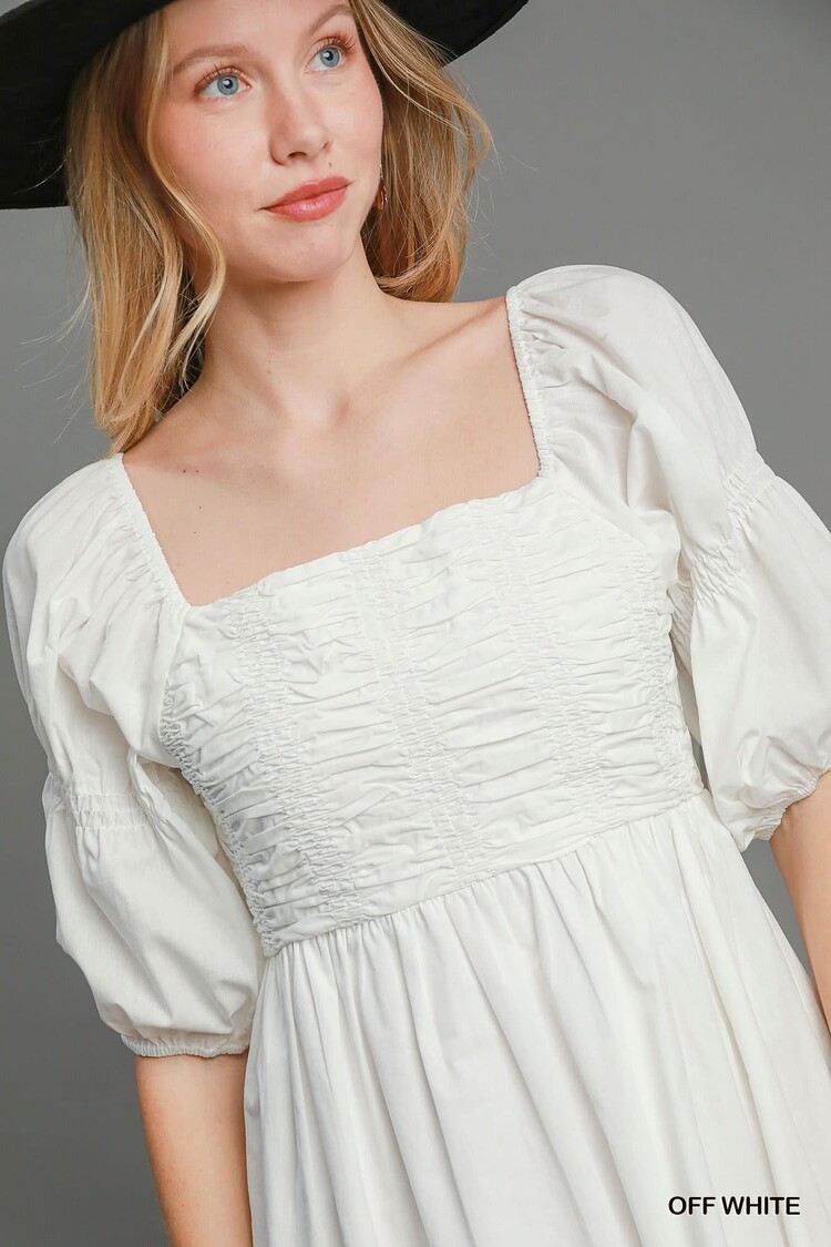 Umgee Smocked Half Sleeve Dress