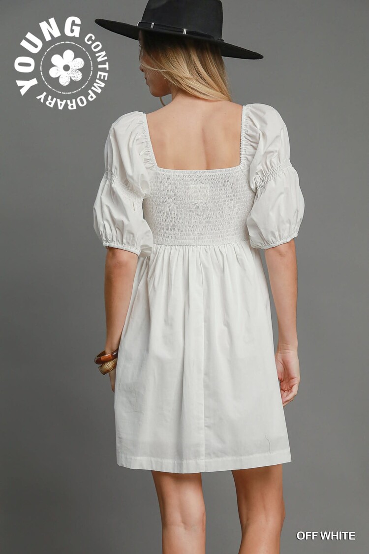 Umgee Smocked Half Sleeve Dress