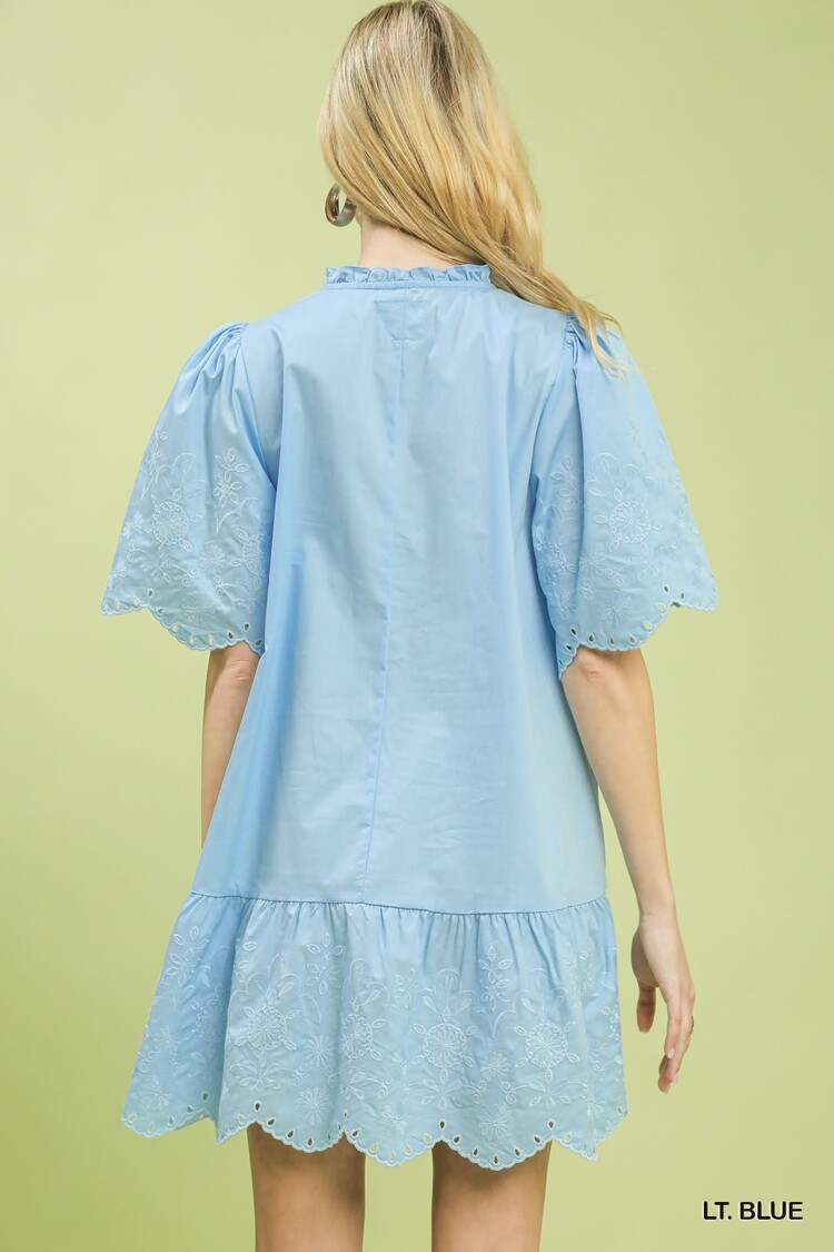 Umgee Eyelet Embroidered Dress