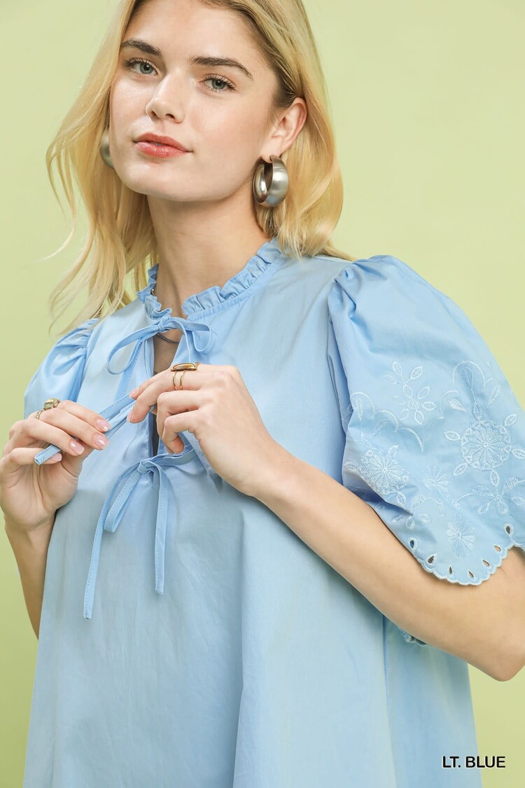 Umgee Eyelet Embroidered Dress