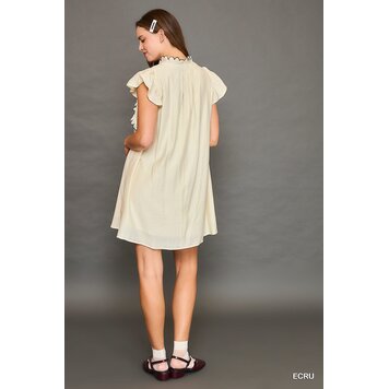 Umgee Boho Chic Embroidered Ruffle Dress