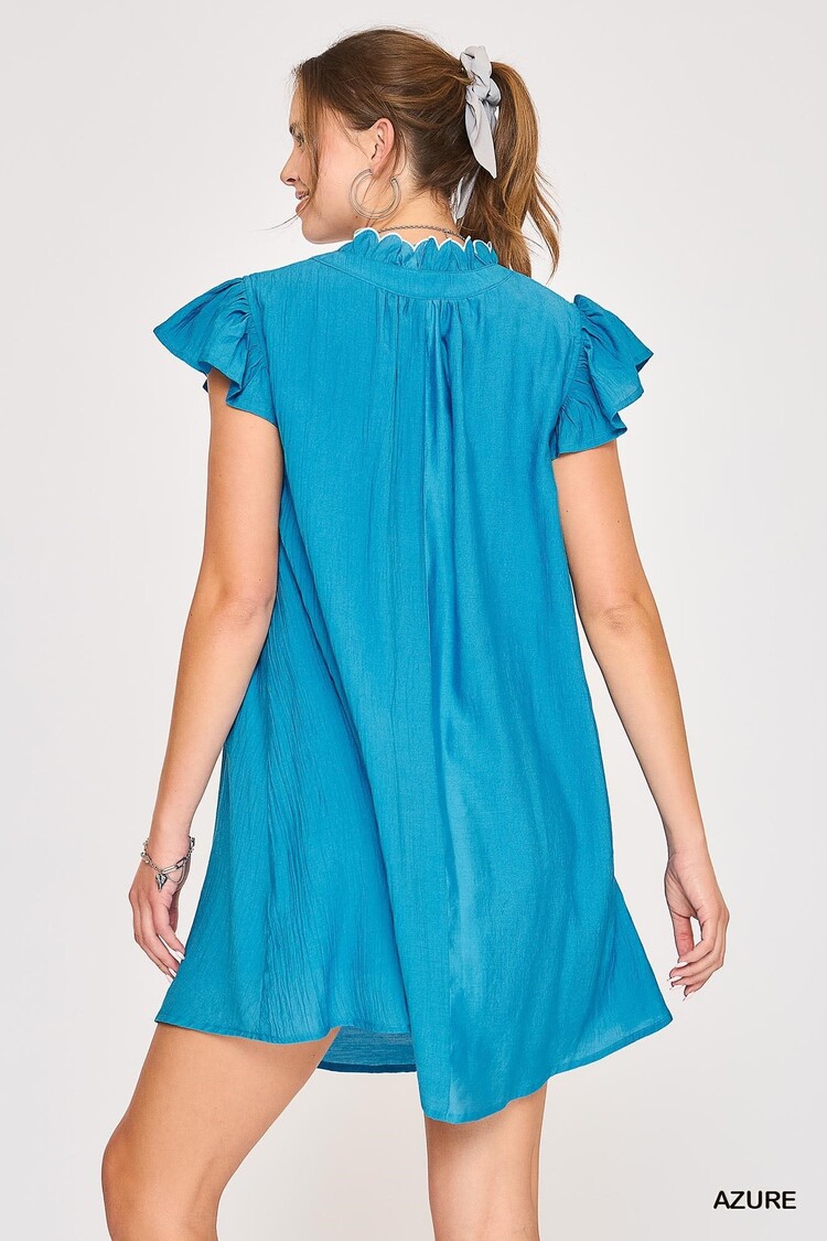 Umgee Boho Chic Embroidered Ruffle Dress
