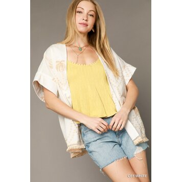 Umgee Boho Embroidered Fringe Kimono