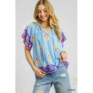 Umgee Boho Bloom Border Top