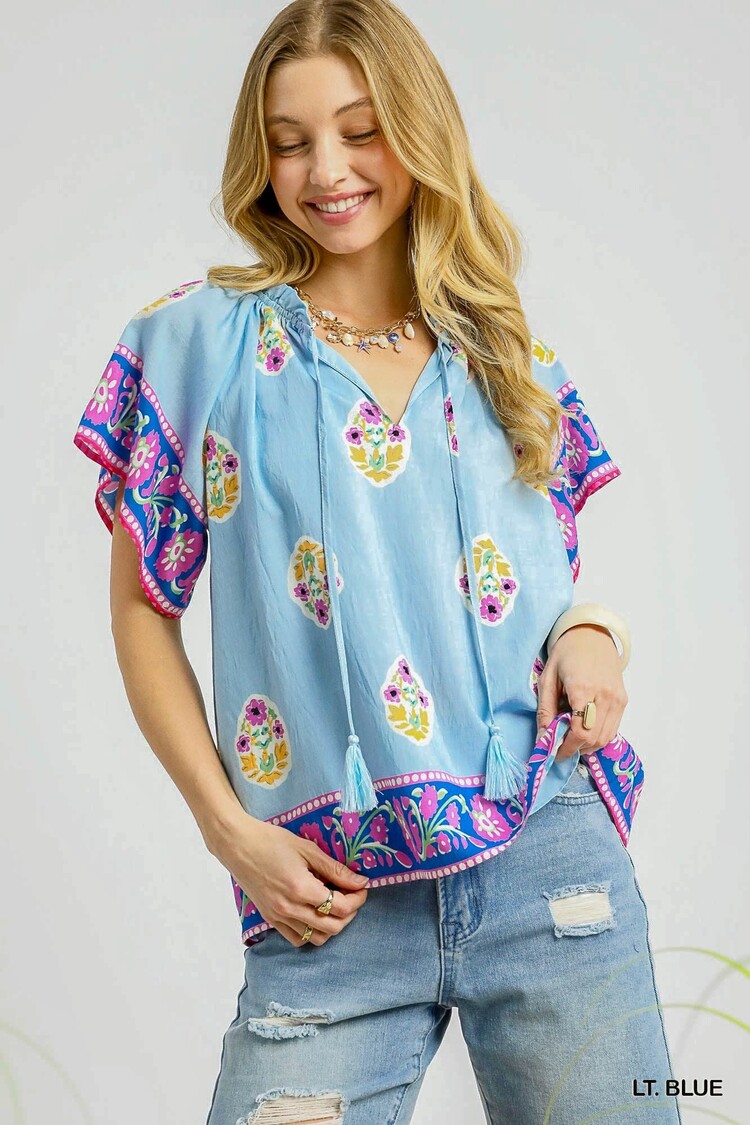 Umgee Boho Bloom Border Top