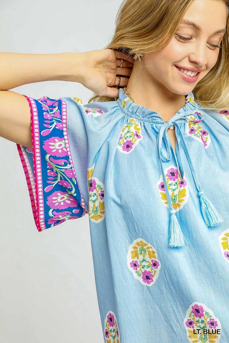 Umgee Boho Bloom Border Top
