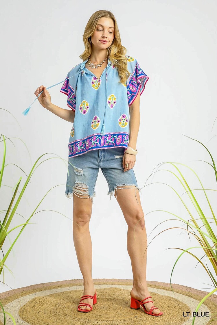 Umgee Boho Bloom Border Top
