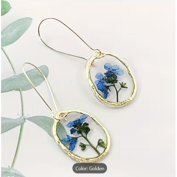 Vintage Boho Forget-Me-Not Flowers Dangle Earrings