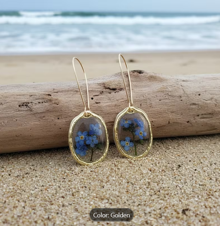 Vintage Boho Forget-Me-Not Flowers Dangle Earrings