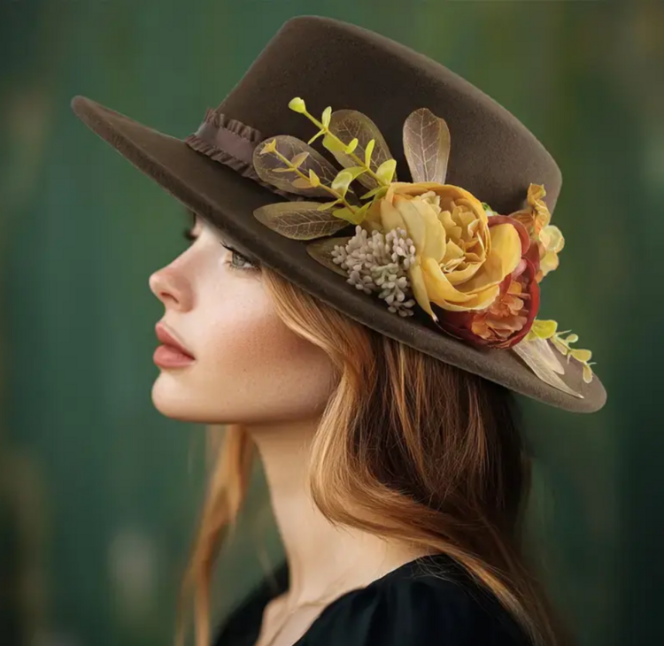Wide Brim Floral  Sun Hat