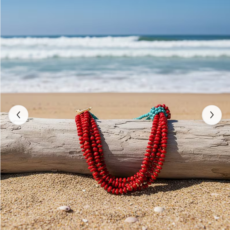 Bohemian Handmade Imitation Stone Beaded Necklace