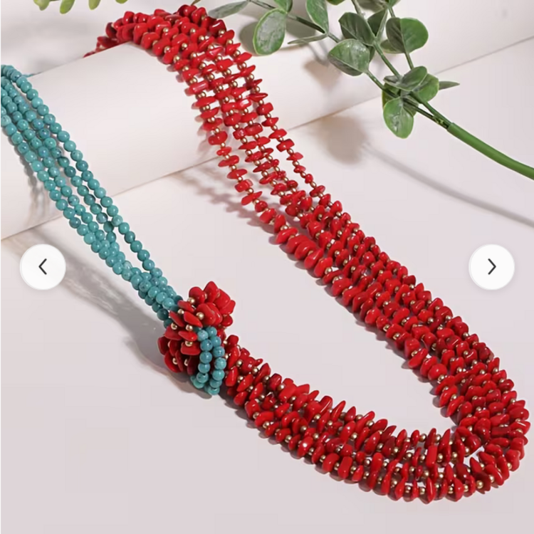 Bohemian Handmade Imitation Stone Beaded Necklace