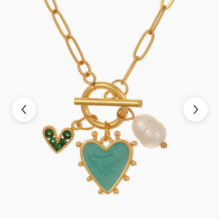 Freshwater Pearls And Copper Heart-Shaped Necklace