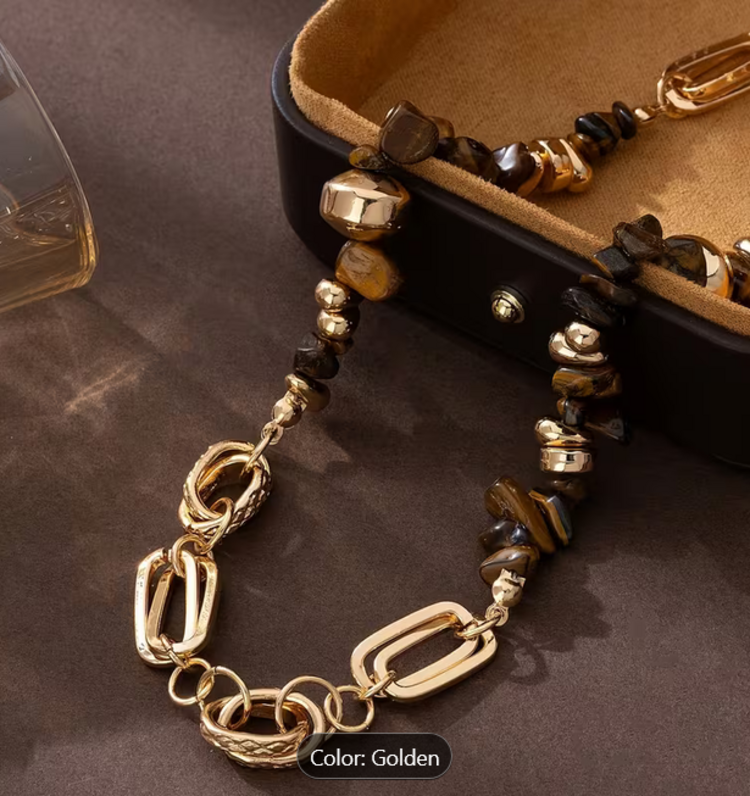 Bohemian Necklace Handcrafted with Natural Stones