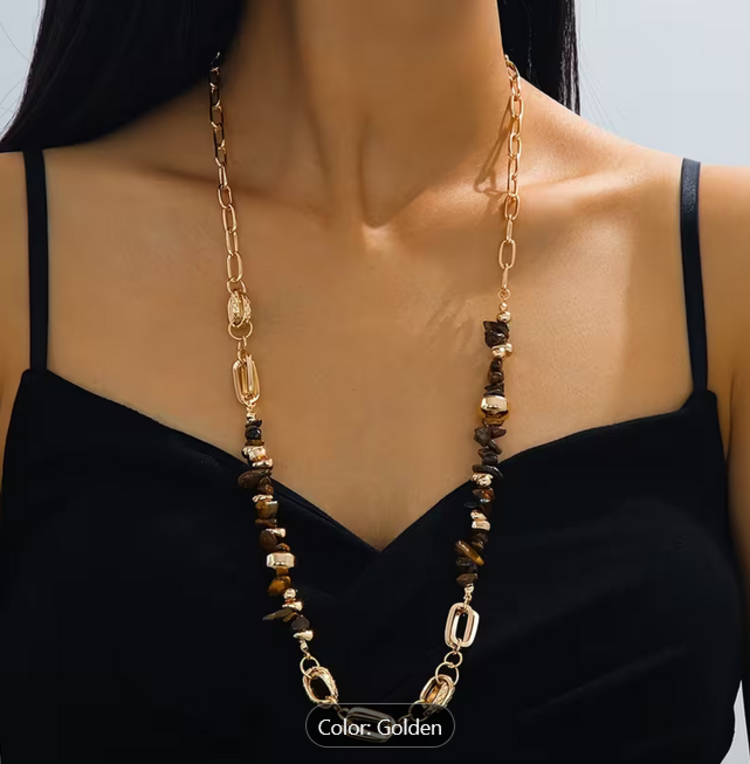 Bohemian Necklace Handcrafted with Natural Stones