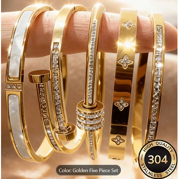 18k Gold Plated Stainless Steel  Stackable Bangle