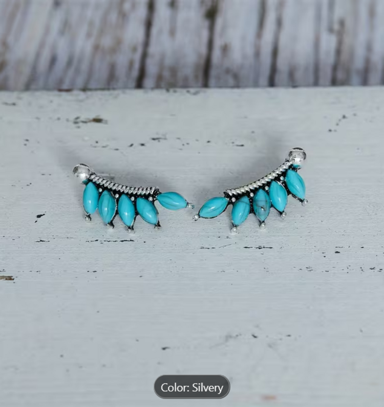 Elegant Bohemian Turquoise Dangle Earrings