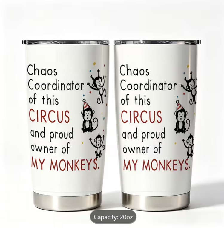 20oz Circus Monkey Tumbler