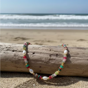 Elegant Colorful Natural Stone Beaded Necklace