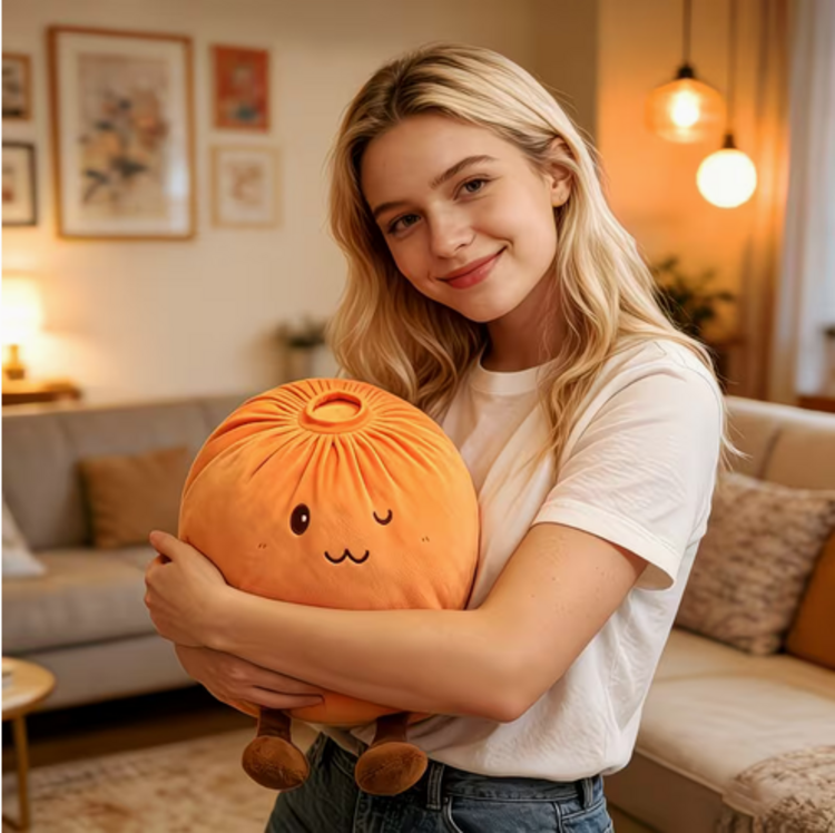 11"  Orange  Dumpling Pillow