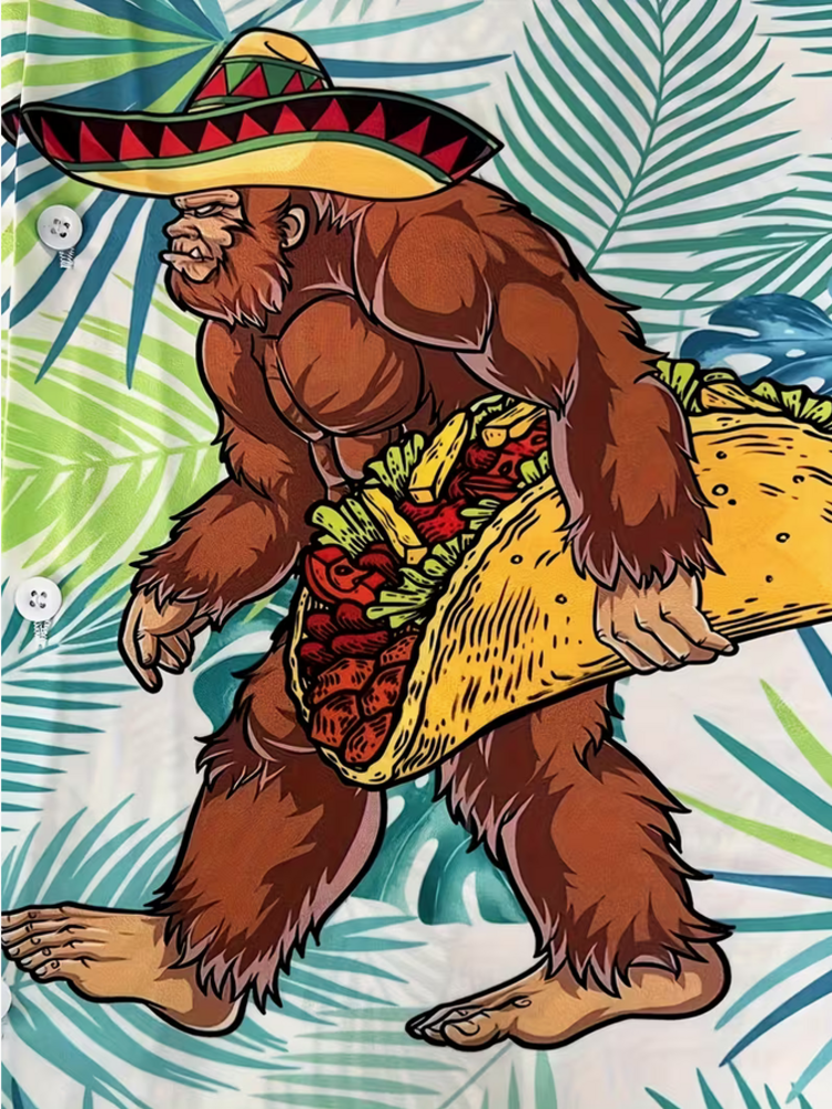 Taco & Sombrero Sasquatch Hawaiian Shirt