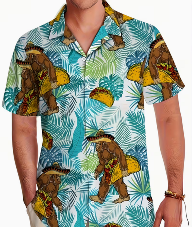 Taco & Sombrero Sasquatch Hawaiian Shirt