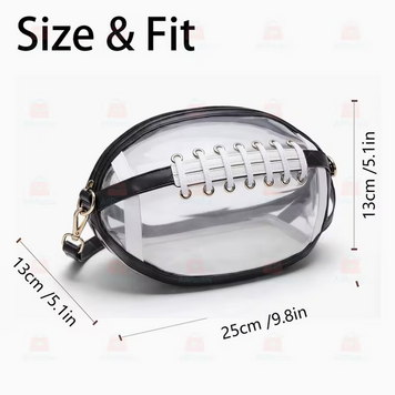 Football Shaped Clear Bag