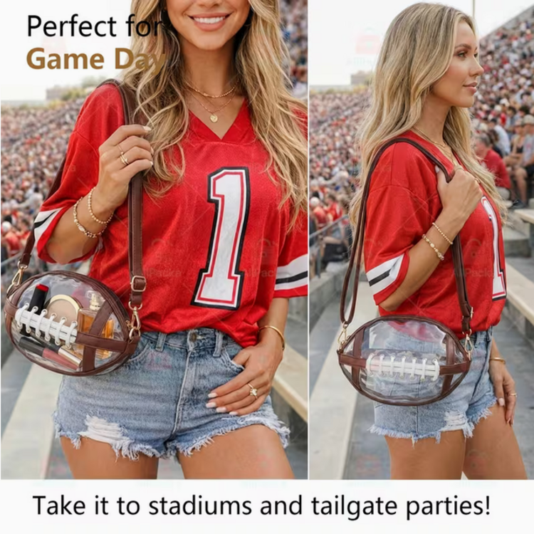 Football Shaped Clear Bag