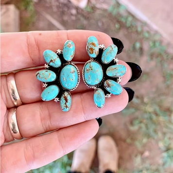 Bohemian Vintage Turquoise Pendant Earrings