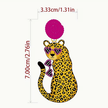 Acrylic Cheetah Drop Earrings