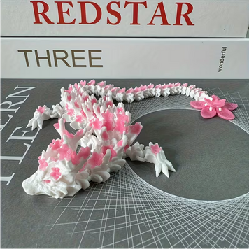3D Printed 11.4" Dragon - White Pink