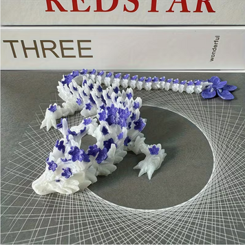 11." 4 Large 3D Printed Cherry Blossom Dragon- Purple