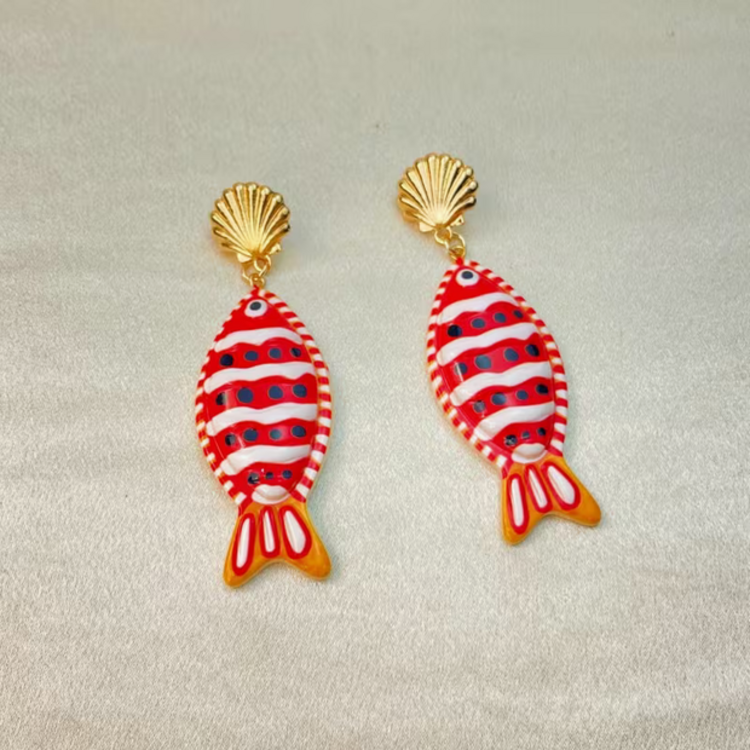 Fish-shaped Drop Earrings