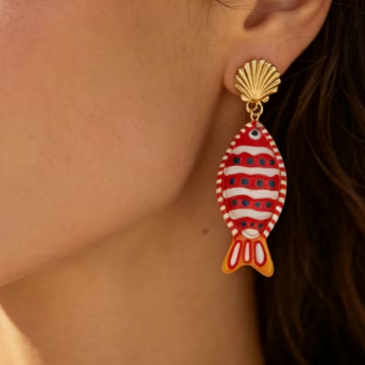 Fish-shaped Drop Earrings