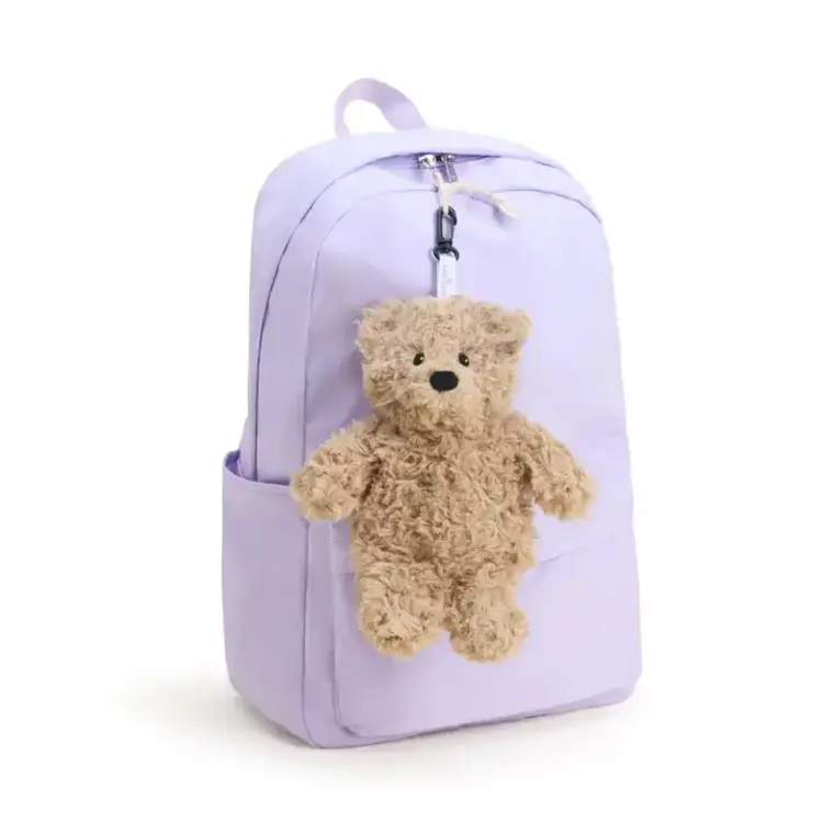 Warmies Brown Curly Bear Bag Charm