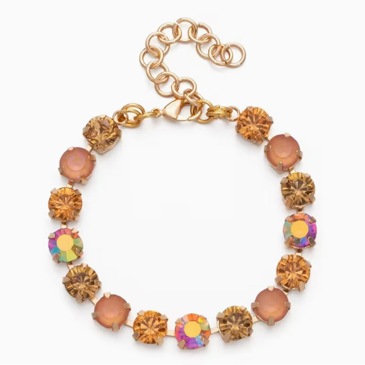 Colorful Rhinestone Gold Plated Bracelet