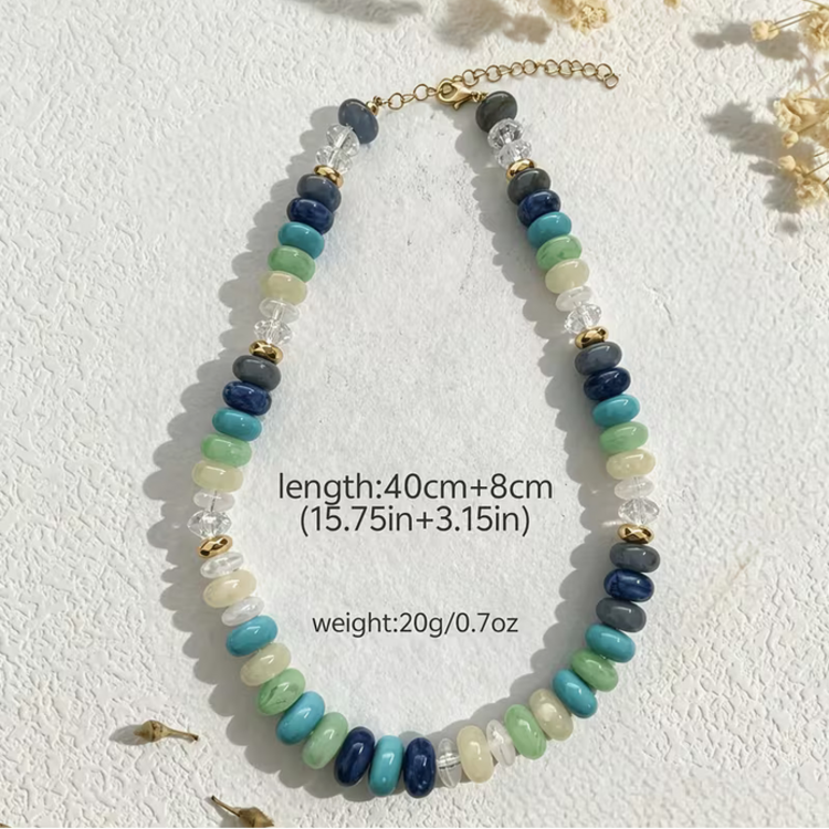 Bohemian Colorful Beaded Necklace -Polychrome