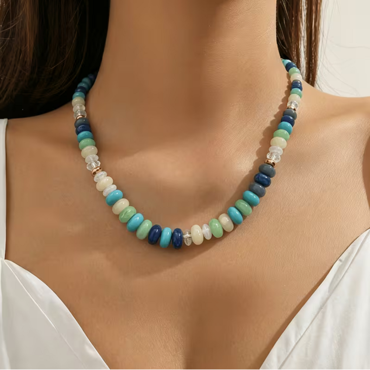 Bohemian Colorful Beaded Necklace -Polychrome