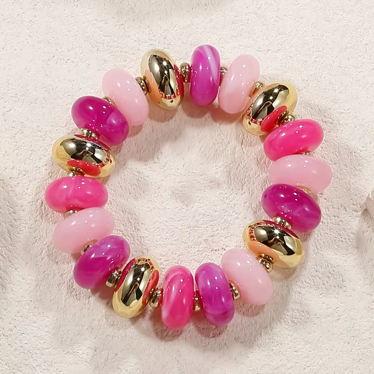 Chunky Bead Bracelets - Pink
