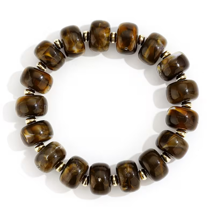 Acrylic Bohemian Fashion Stretch Bracelet Coffee