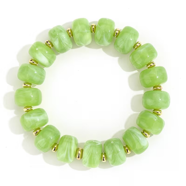 Acrylic Bohemian Fashion Stretch Bracelet Light Green