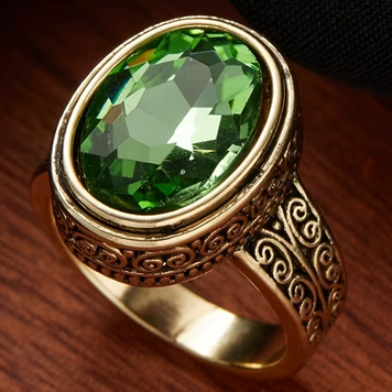 Green Zircon Statement Ring