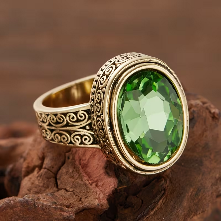Green Zircon Statement Ring