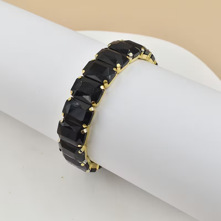 Rectangular Glass Bracelet - Black