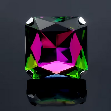Exaggerated Square Adjustable Rhinestone Ring - Mixed Color