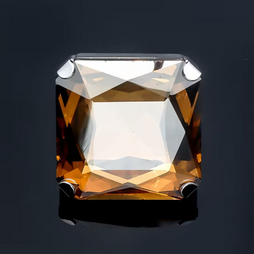 Exaggerated Square Adjustable Rhinestone Ring - Champagne
