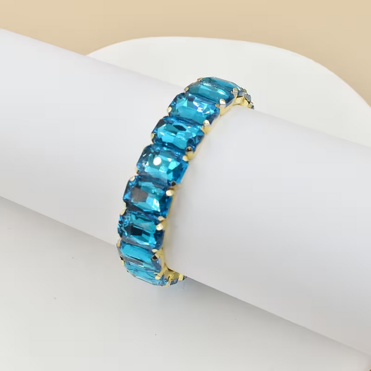 Rectangular Glass Bracelet - Blue